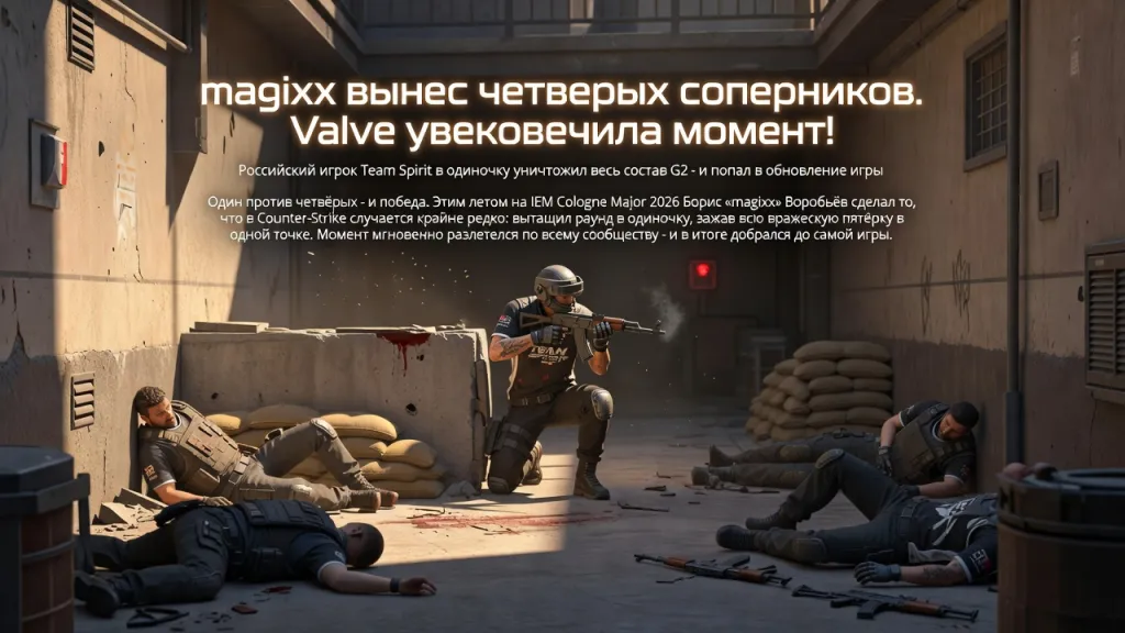 magixx вынес четверых соперников. Valve увековечила момент!